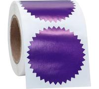 Etichette adesive sigillanti, 500 adesivi in rilievo da 50 mm, sigillo in acciaio, etichetta, certificato, adesivo for ingranaggi(Purple)
