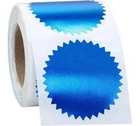 Etichette adesive sigillanti, 500 adesivi in rilievo da 50 mm, sigillo in acciaio, etichetta, certificato, adesivo for ingranaggi(Blue)