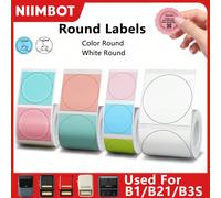 Etichette adesive termiche rotonde Niimbot, bianche/colorate, autoadesive, impermeabili, compatibili con stampanti portatili mini B1/B21/B3S Colore 31x31mm,34x34mm Colore,50x50mm Bianco,31x31mm Bianco