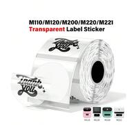 Etichette adesive termiche rotonde trasparenti 50x50mm - 140 pezzi, adatte per Phomemo M110/M200/M120/M220 E210 P50 DETONG P1 1 rotolo di etichette trasparenti da 50x50 mmCarta tessile