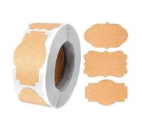 Etichette Adesivi Per Barattoli - Rotolo Da 300 Etichette Marroni Autoadesive Scrivibili - 5x3 Cm Per Prodotti Da Forno - Per Tappi Bottiglie Olio Conservazione Artigianato Natale Busta Imba