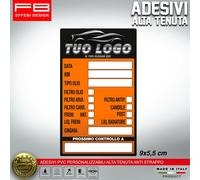 Etichette Adesivi Tagliando AUTO PVC Resistenti Cambio Olio PERSONALIZZABILI