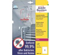 Etichette antimicrobiche Avery 210 x 297 trasparenti mm, confezione da 10 pezzi.