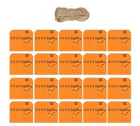 Etichette Appese Halloween Da 100 2x1.2 Pollici Etichette Avvolgimento Con Corda Da 65 61 Piedi Per Le Carte Per La Etichetta Della Decorazione Del Pacchetto Halloween