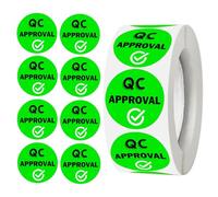 Etichette approvate QC per il controllo di qualità Etichette di approvazione QC da 1 pollice Etichette per il controllo qualità dell'inventario verde Adesivi per il controllo qualità del magazzino