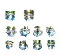 Etichette artistiche naturali dettagliate, foglio sintetico resistente agli strappi per produttori album etichette per paesaggi per appassionati d ' arte