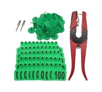 Etichette auricolari | Etichette per bestiame pascolo - Numero 001-100 Etichette auricolari con applicatore per la gestione del bestiame Programmi di allevamento di ovini bovini bovini e capre