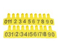 Etichette auricolari in plastica per bestiame per bestiame e capra | 100 etichette auricolari numerate in polietilene, stampate a laser, resistenti allo sbiadimento, 5 colori (giallo