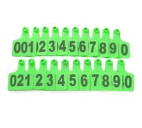 Etichette auricolari in plastica per bestiame per bestiame e capra | 100 etichette auricolari numerate in polietilene, stampate al laser, resistenti allo sbiadimento, 5 colori (verde