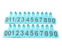 Etichette auricolari in plastica per bestiame per bestiame e capra | 100 etichette auricolari numerate in polietilene, stampate al laser, resistenti allo sbiadimento, 5 colori (blu
