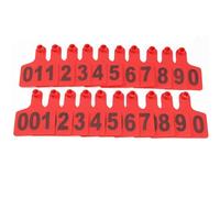 Etichette auricolari in plastica per bestiame per bestiame e capra | 100 etichette auricolari numerate in polietilene, stampate al laser, resistenti allo sbiadimento, 5 colori (rosso