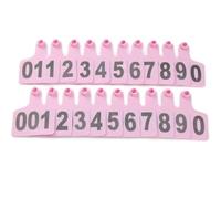 Etichette auricolari in plastica per bestiame per bestiame e capra | 100 etichette auricolari numerate in polietilene, stampate al laser, resistenti allo sbiadimento, 5 colori (rosa