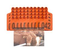 Etichette auricolari per bestiame, etichette per orecchie per bovini, taglie grandi, etichette per le orecchie per mucche, etichette per orecchie per bovini, identificazione animale (arancione 7,5
