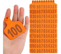 Etichette auricolari per bovini, Confezione da 100 etichette auricolari for bestiame multicolori, dimensioni multiple numerate 001-500(Orange 7.5 * 10cm (2.95 * 3.93in),201-300)