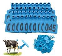 Etichette auricolari per bovini, Confezione da 100 etichette auricolari for bestiame multicolori, dimensioni multiple numerate 001-500(Blue 6 * 7.5cm (2.36 * 2.95in),001-100)