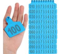 Etichette auricolari per bovini, Confezione da 100 etichette auricolari for bestiame multicolori, dimensioni multiple numerate 001-500(Blue 4 * 5cm (1.57 * 1.96in),101-200)