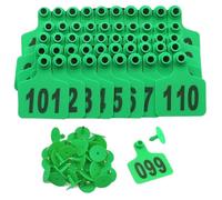 Etichette auricolari per bovini, Confezione da 100 etichette auricolari for bestiame multicolori, dimensioni multiple numerate 001-500(Green 4 * 5cm (1.57 * 1.96in),201-300)