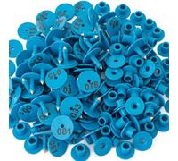 Etichette auricolari per bovini, confezione da 100 Etichette auricolari per bestiame, rotonde anticaduta numerate per bovini, pecore e capre - Blu (001-100)
