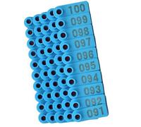 Etichette auricolari per bovini, Confezione Da 100 Etichette Orecchio for Bestiame Multicolor(Blue)