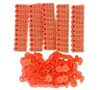 Etichette auricolari per bovini, Confezione Da 100 Marchi Auricolari for Bestiame Multicolor Numerati 001-100 for Capre Ovini Bovini Vitelli(Orange)