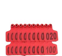 Etichette auricolari per bovini, Confezione di 100 etichette auricolari numerate for bestiame, dimensioni multiple multicolori(Red 6 * 7.5cm (2.36 * 2.95in),101-200)