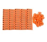 Etichette auricolari per bovini, Confezione di etichette auricolari for bestiame 001-1000 numeri multicolori(Orange,501-600)