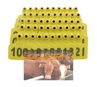 Etichette auricolari per bovini, Etichette auricolari for bestiame con numeri 001-500 Multicolori, dimensioni multiple, confezione da 100(Yellow 7.5 * 10cm (2.95 * 3.93in),101-200)