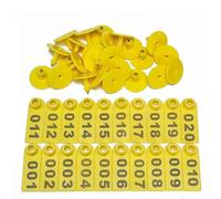 Etichette auricolari per bovini, Marchi auricolari for bestiame 5,3x1,9 cm numerati 001-1000 multicolore Confezione da 1000(Yellow,401-500)