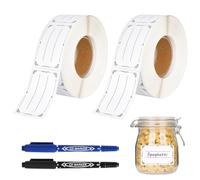 Etichette Autoadesive, 1200pezzi 2 Rotoli Etichette Universali, 50x30mm, Multifunzione, Autoadesive, Alimenti Adesivi, per Casa, Ufficio, Cucina e Marmellata(Rettangolo Bianco)