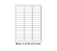 Etichette autoadesive 63,5 x 16,9 mm, 48 etichette, A4, 100 fogli