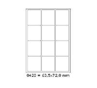 Etichette autoadesive 63,5 x 72 mm, 12 etichette, A4, 100 fogli