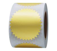 Etichette autoadesive Hylabelest da 2 pollici, oro opaco, sigilli per certificati e premi, con bordo a ingranaggi, per goffratura, documenti legali (oro)