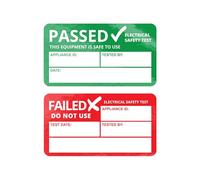 Etichette autoadesive passate non riuscite stampate su polipropilene permanente bianco opaco di qualità, anti-strappo. Le etichette per registri di calibrazione sono 100% impermeabili 25 x 50 mm, 200