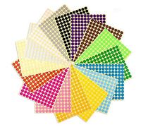 Etichette Autoadesive Rotonde,6mm Adesive Colorate Etichette 16 Fogli 6120 Punti per Ufficio, Scuola, Calendari, Adesivi Mappa