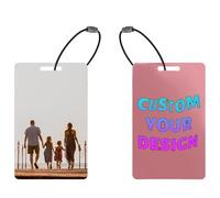 Etichette Bagaglio Personalizzate con Nome e Foto - Targhette Identificative per Viaggi, Golf e Crociere - Piastrina per Valigia Su Misura con Logo e Cinturino - Accessori da Viaggio