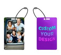 Etichette Bagaglio Personalizzate con Nome e Foto - Targhette Identificative per Viaggi, Golf e Crociere - Piastrina per Valigia Su Misura con Logo e Cinturino - Accessori da Viaggio