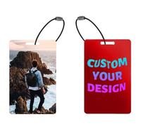 Etichette Bagaglio Personalizzate con Nome e Foto - Targhette Identificative per Viaggi, Golf e Crociere - Piastrina per Valigia Su Misura con Logo e Cinturino - Accessori da Viaggio