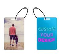 Etichette Bagaglio Personalizzate con Nome e Foto - Targhette Identificative per Viaggi, Golf e Crociere - Piastrina per Valigia Su Misura con Logo e Cinturino - Accessori da Viaggio