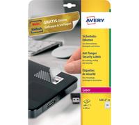 Avery L6112-20 Etichette Antimanomissione, 24 Pezzi per Foglio, 20 Fogli, Diametro 40 mm, Bianco