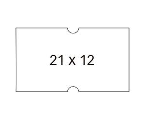 Etichette Bianche Applici per macchine per l'etichettatura dei prezzi a 1 riga - Formato 21x12mm - confezione da 6 rotoli con 1 NEW