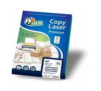 Tico etichette adesive multiuso in carta bianca - adesivo permanente - 210x148mm - 2 etichette per foglio - 100 fogli - stampa laser e inkjet - bianco carta LP4W-210148