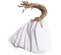 Etichette Bianche Fatte A Mano Con Bordo Deckle Wanderings - Confezione Da 25 - Ideali Per Etichette Regalo, Cartellini Dei Prezzi, Arti E Mestieri, Segnaposti - Spessore 150 Gsm - Solo 4 x 9 cm