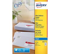 Etichette bianche per buste AVERY QuickDRY 38,1x21,2 mm - 65 et/foglio - stampa