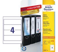 AVZ L4761-25 - Etichette per raccoglitori, corte, larghe, 192 x 61 mm, bianche