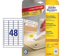 Etichette bianche rimovibili AVERY 45,7x laser/inkjet Conf. 25 fogli L4736REV-25