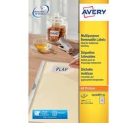 Etichette bianche rimovibili AVERY 45,7x21,2 mm - 48 et/foglio - stampanti laser