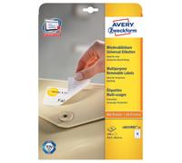 Etichette bianche rimovibili AVERY 63,5x46,6 mm - 18 et/foglio - stampanti laser/inkjet Conf. 25 fogli L6025REV-25