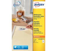 Etichette bianche rimovibili AVERY 99,1x42,3 mm - 12 et/foglio - stampanti laser/inkjet Conf. 25 fogli L4743REV-25