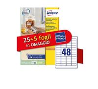 Etichette bianche rimovibili Avery laser OMAGGIO 45,7x21,2 mm - L4736REV-30P
