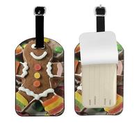Etichette carine con stampa di omino di pan di zenzero, 10,9 x 7,9 cm, eleganti etichette per bagagli e valigie, accessori da viaggio eleganti
